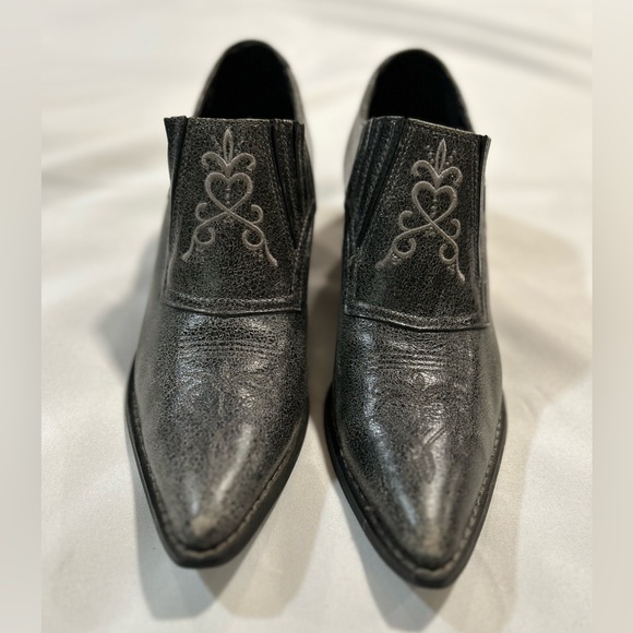 VINTAGE DURANGO POINTED TOE ANKLE BOOTIES IN A CRACKED PEPPER COLOR IN SIZE 9.5 - Picture 13 of 16